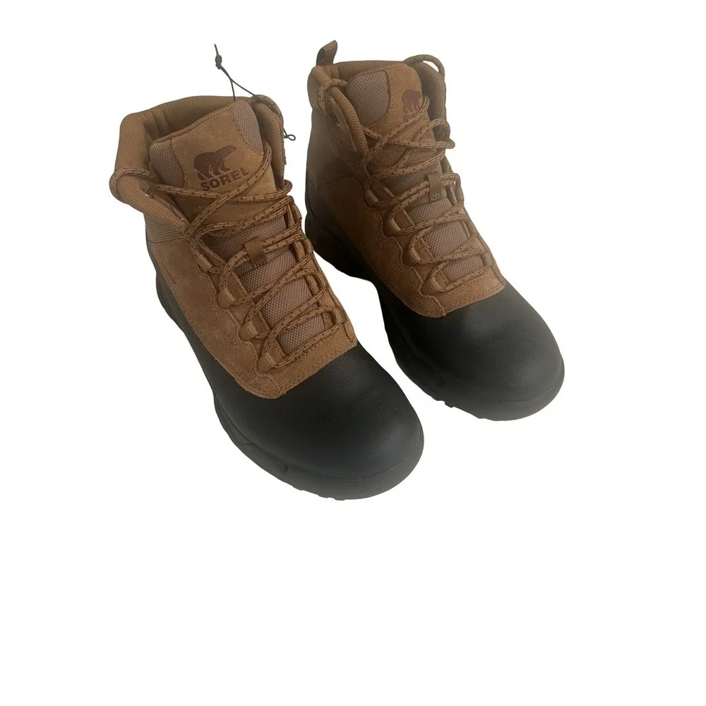 Sorel 208487 Men's Buxton Lite Lace Plus Waterproof Boot, Size: 10, Elk, Black